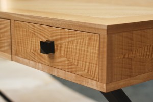 drawer close-up of anigre desk